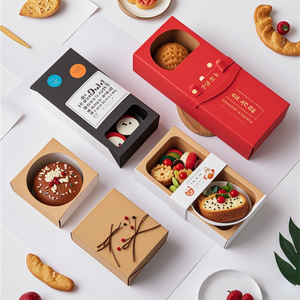 Boîte à gâteaux personnalisée avec logo, 2 à 8 compartiments pour boulangerie, sushis, cupcakes, gâteaux de lune, biscuits - Boîte cadeau tiroir en matériaux recyclés - Product Image 6