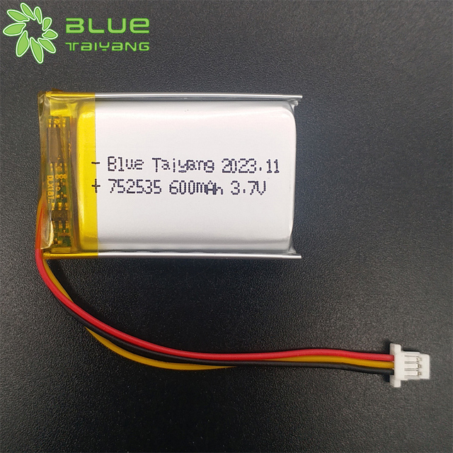OEM ODM 3.7V 600mAh 500mAh 2.22Wh Li Ion Lipo Battery 752035 Rechargeable Polymer Battery with Protection Board