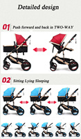 Poussette 3 en 1 de luxe pour bébé, poussette convertible, berceau, poussette pour nourrissons et nouveau-nés de 0 à 36 mois