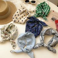 Foulard carré en coton imprimé pour femme, 21,65 x 21,65 pouces, léger, motif floral vintage, pour usage quotidien