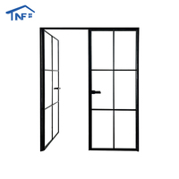 Pintu Prancis Desain Modern dengan Kaca Tempered 10mm, Isolasi Termal, Eksterior Hitam Berlapis Aluminium, Interior Putih untuk