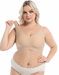 Soutien-gorge sans fil push-up grande taille OEM pour femme, effet galbant pour poitrine généreuse, sans couture en gel - Product Image 1
