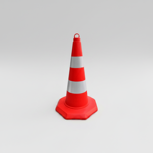 Cono de tráfico TPE de 52 cm con doble collar reflectante - Product Image 2