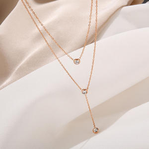 Jachon Hollow kolye paslanmaz çelik uzun geometrik kazak zincir kadın kolye moda kolye kolye - Product Image 1