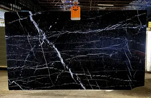 למעלה כיתה טבעי שחור השיש נרון Marquina לוחות שיש לרצפה משטחי קיר קישוט