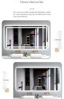 Miroir de salle de bain LED moderne anti-buée avec lumière Écran tactile intelligent Miroir mural éclairé Miroir de salle de bain