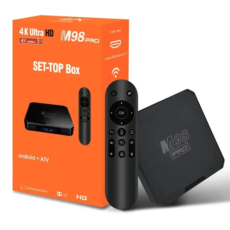 M98 Pro Smart TV dispositivo 10.0 Android WiFi 4G Allwinner H313 1GB 8GB HD 4K 1080P decoder iptv lettore multimediale TV Box