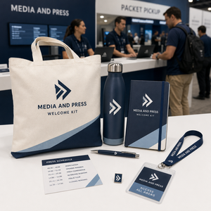 Kit di Benvenuto Personalizzato per Media e Delegati Eventi OEM ODM con Borsa, Taccuino e Bottiglia - Product Image 6