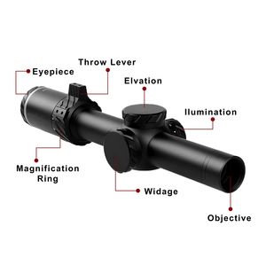 Optique tactique, lunette de visée télescopique en alliage d'aluminium, étanche, <span class=keywords><strong>1</strong></span>-8x24 SFP, chasse avec réticule d'illumination <span class=keywords><strong>rouge</strong></span> - Product Image 6