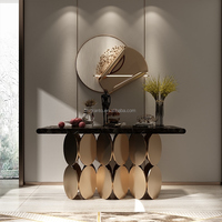 Nouvelle Arrivée Élégante Table Console Café Or en Acier Inoxydable pour Usage Domestique Intérieur