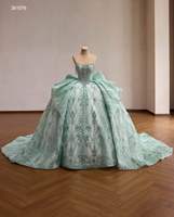 Robe de Quinceañera Feishiluo vert sauge moderne avec taille naturelle, perles, sequins, appliqués, décolleté cœur, pour fête d'anniversaire, style corset