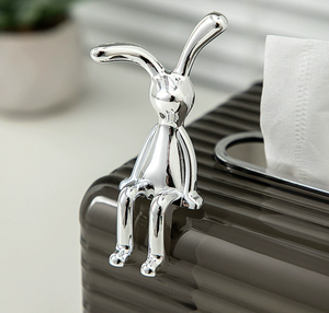 Lapin à longues oreilles, 1 pièce, ornement 3D DIY en résine motif animal, console centrale, décoration art déco, plaquage pastable, <span class=keywords><strong>objets</strong></span> décoratifs - Product Image 4