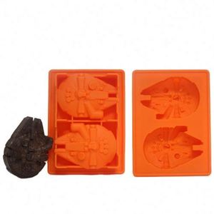 Juego de 6 moldes de silicona de alta calidad para cubitos de hielo con diseños de Vader/X-WING/<span class=keywords><strong>Han</strong></span> <span class=keywords><strong>Solo</strong></span>/Falcon/Storm Trooper/R2-D2 - Product Image 4