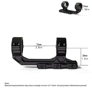 Support de lunette BANGBANG - Support de lunette cantilever pour tube de 30 mm, hauteur centrale de 1,5 po pour optique extérieure (noir) - Product Image 4