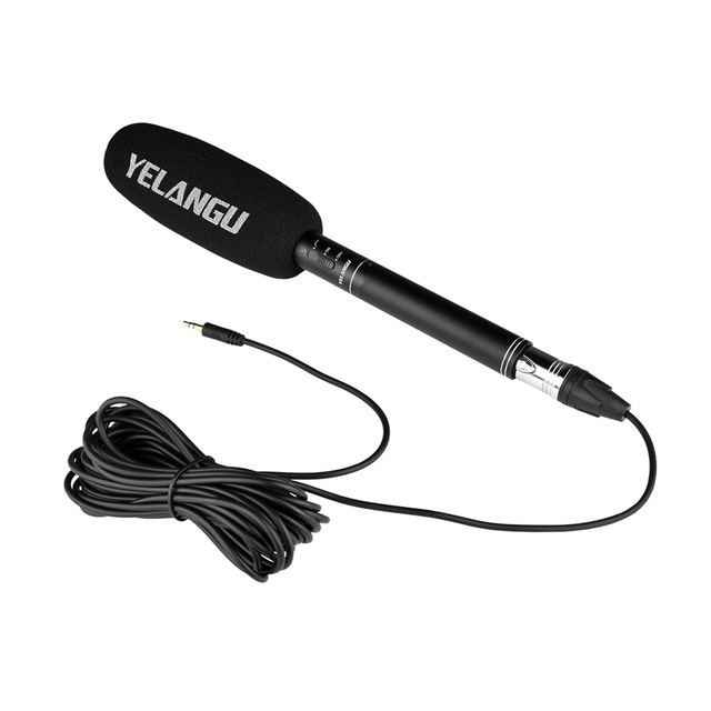 YELANGU YLG9933A MIC07 shotgun Microphone for Interviews, with 3.5mm RXL XLR Audio Cable and 6.5mm Adapter.