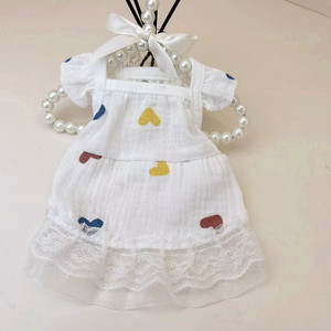 Heart Shaped Sundress <b>For</b> <b>Small</b> Pets Summer Breathable Princess Cut Lace Dress Cat <b>Dog</b> Teddy <b>Clothes</b> - Product Image 1