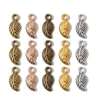 100 pièces/sac Accessoires de bijoux DIY Breloque unisexe en alliage électroplaqué vintage en forme de feuille d'arbre pour pendentif, bracelet, collier, porte-clés Q301