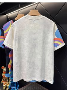 T-shirt Estiva da Uomo di Alta Gamma, Nuova Collezione, 100% Cotone, con Ricamo 3D a Coda di Cavallo e Stampa a Colori, Vestibilità Ampia, Manica Corta, Design di Nicchia - Product Image 5