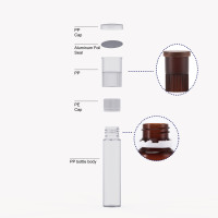 Flacon en plastique à double compartiment de 10 ml, 20 ml, 30 ml, séparant liquide et pilules, pour compléments alimentaires bucco-dentaires, impression personnalisée