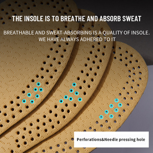 Ultra-Thin High Quality Men's Genuine Leather <strong>Shoes</strong> <strong>Inner</strong> <strong>Soles</strong> Cow Leather Flat Insole Latex Foam Absorbent for Sports Comfort - Product Image 5
