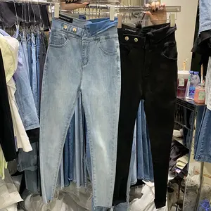 Stock women jeans clearance sale discount fashion ladies jeans new styles and good quality trousers for women