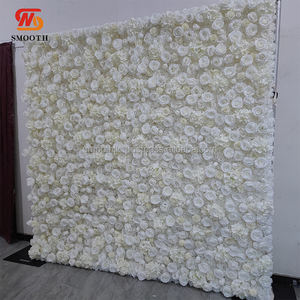 Smooth 3D White Artificial Rose Panels Baby Breath Flower Wall Backdrop for Wedding Birthday Event Backdrop Scene Decoration - Product Image 3