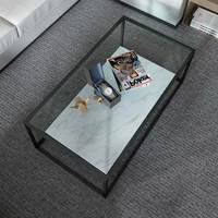 Table basse en fer trempé de luxe moderne, support rectangulaire, créatif, en verre trempé, nordique, pour salon, nouvelle collection