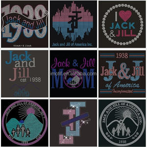 1938 con Logo in cristallo Bling Design <span class=keywords><strong>Jack</strong></span> <span class=keywords><strong>Jill</strong></span> of America Hotfix ferro Patch strass motivo di trasferimento per i vestiti - Product Image 4