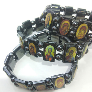 JUXINDA Prière de calculs biliaires noirs non magnétiques, chapelet catholique en pierre non magnétique pour la mise à la terre et la protection - Product Image 2