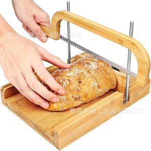 Bamboo <b>Bread</b> Cutting Board With Slicer <b>Knife</b> For Baking Tools - Product Image 1