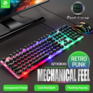 Limei GTX300 <b>Keyboard</b> Mouse Combo Wired Gaming Set With Backlight Punk Retro Design Floating Keys <b>USB</b> Connection Home Use - Product Image 4