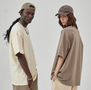 เสื้อยืดวินเทจคุณภาพสูง ทรงโอเวอร์ไซส์ ผ้าฝ้าย 100% เนื้อหนา แขนสั้น สกรีนโลโก้ตามสั่ง สำหรับผู้ชาย - Product Image 1