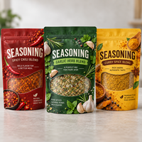 Sachet Doypack Personnalisé Imprimé pour Poudre d'Épices et Assaisonnements, Refermable avec Fermeture Éclair, Qualité Alimentaire, Anti-Humidité, avec Fenêtre