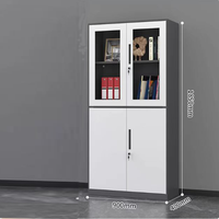 Armoire de classement en acier avec porte vitrée et serrure, armoire de classement en fer, armoire de classement de documents, armoire d'archives