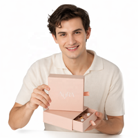 Boîte à bijoux personnalisée avec estampage à chaud doré, emballage en carton de marque avec tiroir coulissant pour présentation de bijoux