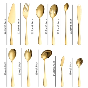 Juego de cubiertos que incluye cuchara ranurada, cuchara de azúcar, cucharón de sopa, cuchillo para pastel de boda - Product Image 5