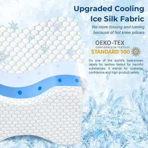Làm mát gối đầu gối cho bên tà vẹt rắn vải Gel Bộ nhớ bọt chân gối với băng lụa che dây đeo được thiết kế cơ thể thoải mái - Product Image 3