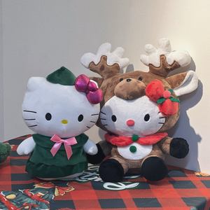 Mainan Boneka Natal Rusa Kutub Hello Kitty dari Gudang AS, Pengiriman 3-5 Hari, Boneka Kucing Sanrio Lucu, Boneka Hewan Isi Lembut, Hadiah - Product Image 4