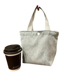 Sacs à provisions fourre-tout en velours coloré avec logo personnalisé Sacs à <span class=keywords><strong>main</strong></span> de rangement en velours côtelé avec design personnalisé - Product Image 5