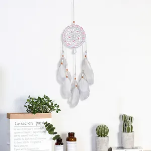 Decorative black wholesale diy making kit small mini big feather dream catcher for christmas decoration supplies