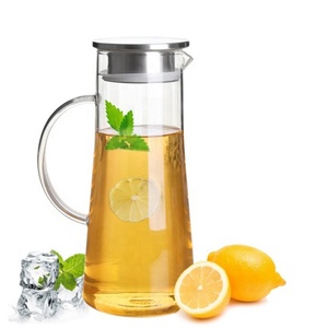 <span class=keywords><strong>Pot</strong></span> <span class=keywords><strong>en</strong></span> <span class=keywords><strong>verre</strong></span> 1500ml fait à la main, avec couvercle infuseur, <span class=keywords><strong>pot</strong></span> d'<span class=keywords><strong>eau</strong></span> - Product Image 1