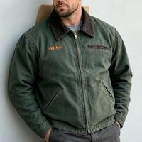 Veste de travail en toile style veste de travail ancienne avec col en velours côtelé
