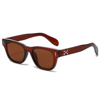 Lunettes de soleil carrées vintage en écaille de tortue pour hommes et femmes, personnalisables avec logo, de marque propre, collection 2024