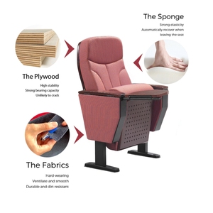 Silla de auditorio, telas para asientos, sala de conferencias de espuma, muebles de teatro, sillón de Iglesia, silla de sala de conciertos, Comercial - Product Image 3