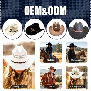 Cappelli da Cowboy Personalizzati con Logo per Uomo e Donna, in Feltro di Poliestere di Alta Qualità, Stile Retrò per Feste e Attività all'Aperto - Product Image 6