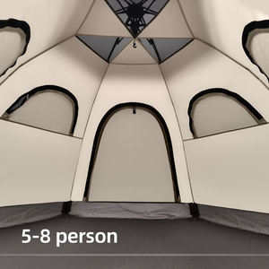 Tente de camping familiale portable imperméable pour 5 à 8 personnes, une chambre, quatre saisons, pour le voyage et le glamping en plein air - Product Image 4