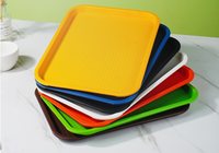 Plateau alimentaire rectangulaire en plastique PP, design moderne, écologique, pour restaurant, cantine, service de fête, assiette alimentaire épaissie