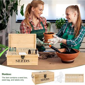 Boîte de rangement pour graines en bois Coolrunner avec compartiments pour les passionnés d'organisation et de plantation de graines de jardin - Product Image 4