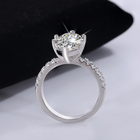 Anillo de Plata de Ley S925 con Corona de Diosa y Corte Marquesa, Banda Completa de Moissanita, Anillos de Lujo para Parejas, para Mujer