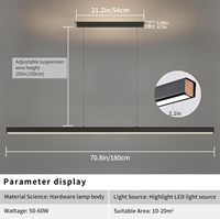 Luminaires suspendus linéaires à LED personnalisés Lumières modernes d'îlot pour la cuisine, la salle à manger, le salon, le bureau et le bar
